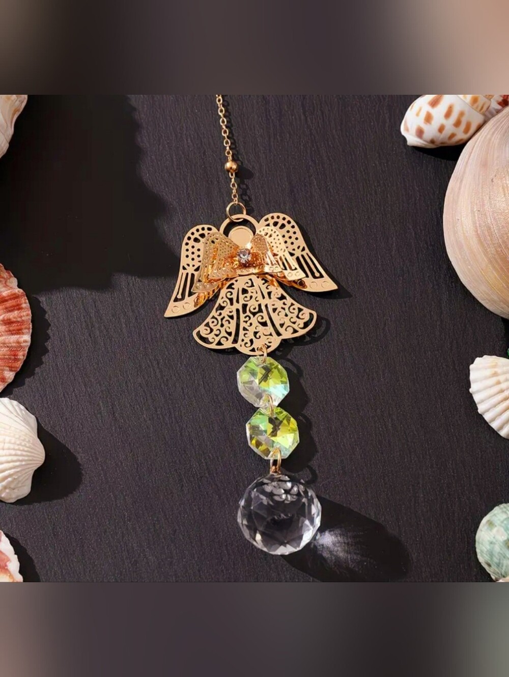 Gold Angel Suncatcher with Crystal Prisms - Picture 5 of 5